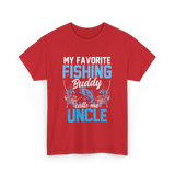 My Favorite Fishing Uncle Fishing T-Shirt - Red