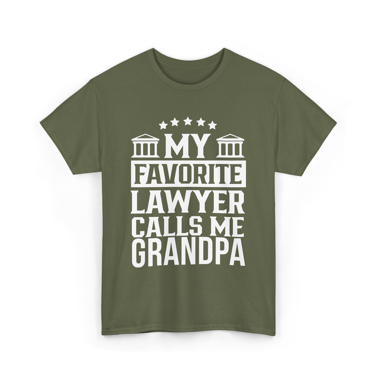 My Favorite Lawyer Grandpa Law T-Shirt - Military Green