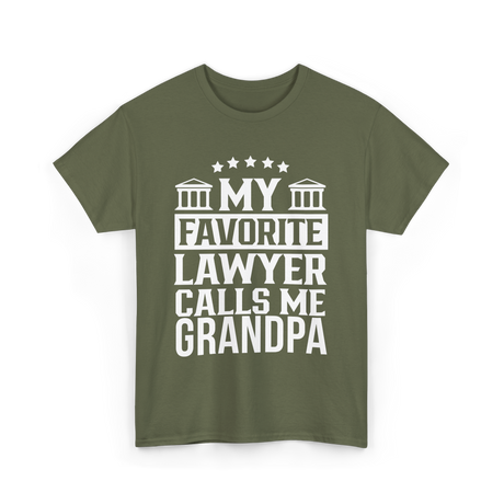 My Favorite Lawyer Grandpa Law T-Shirt - Military Green