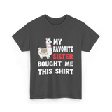 My Favorite Sister Llama T-Shirt - Dark Heather