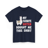 My Favorite Sister Llama T-Shirt - Navy