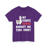 My Favorite Sister Llama T-Shirt - Purple