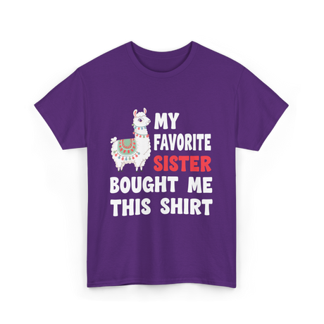 My Favorite Sister Llama T-Shirt - Purple