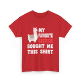 My Favorite Sister Llama T-Shirt - Red