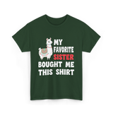 My Favorite Sister Llama T-Shirt - Forest Green