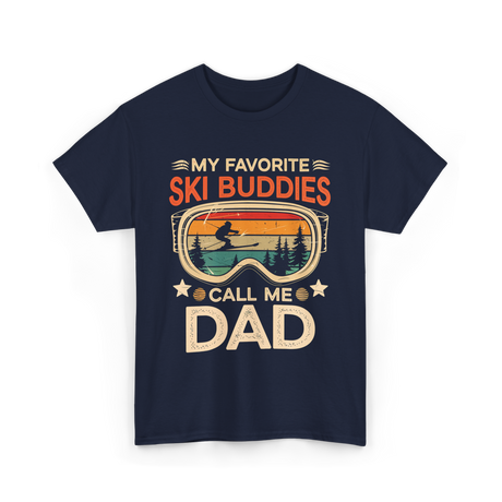 My Favorite Ski Buddies Dad T-Shirt - Navy