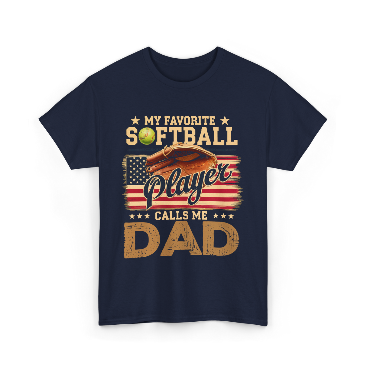 My Favorite Softball Player Dad T-Shirt - Navy