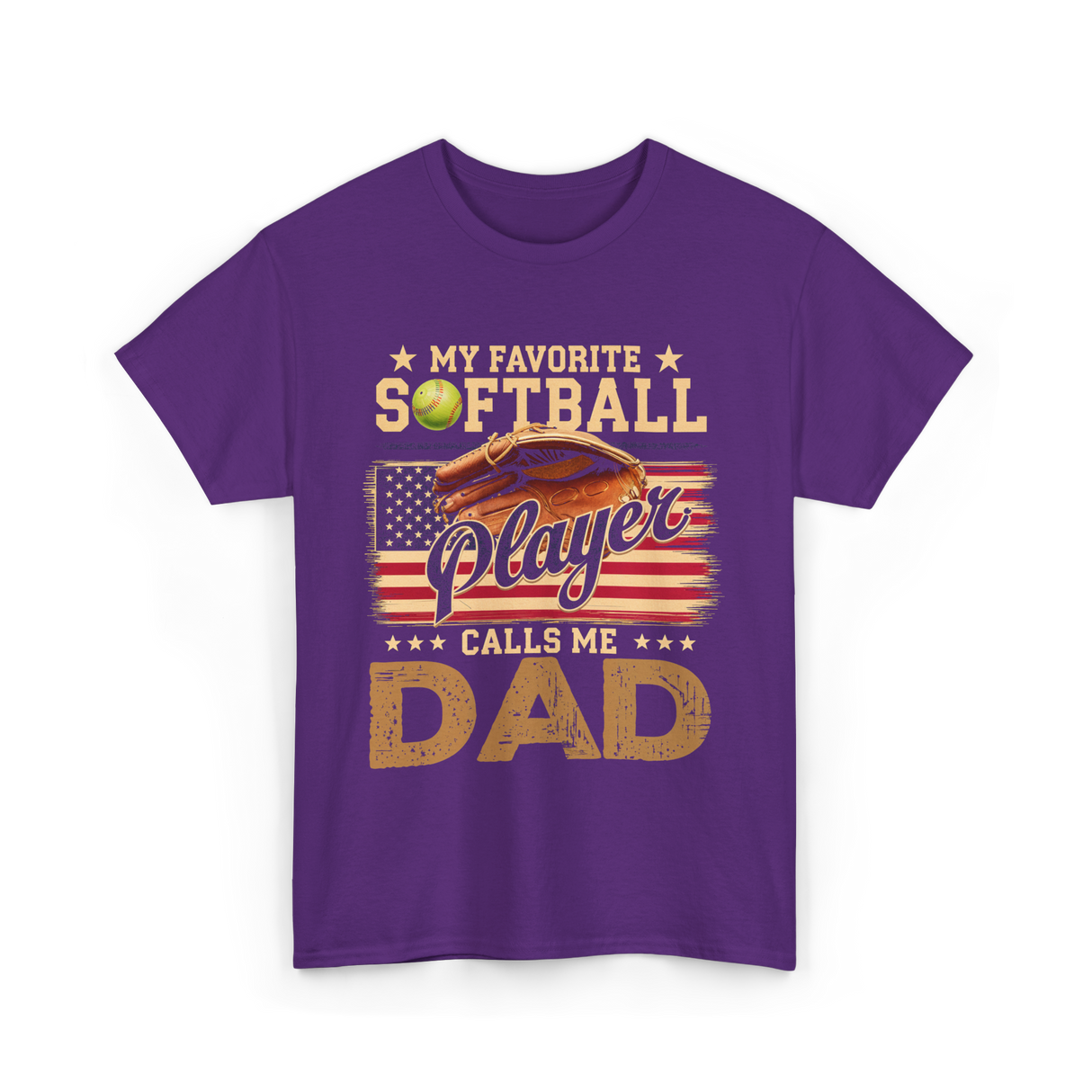 My Favorite Softball Player Dad T-Shirt - Purple