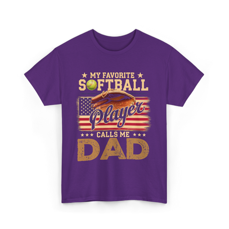 My Favorite Softball Player Dad T-Shirt - Purple