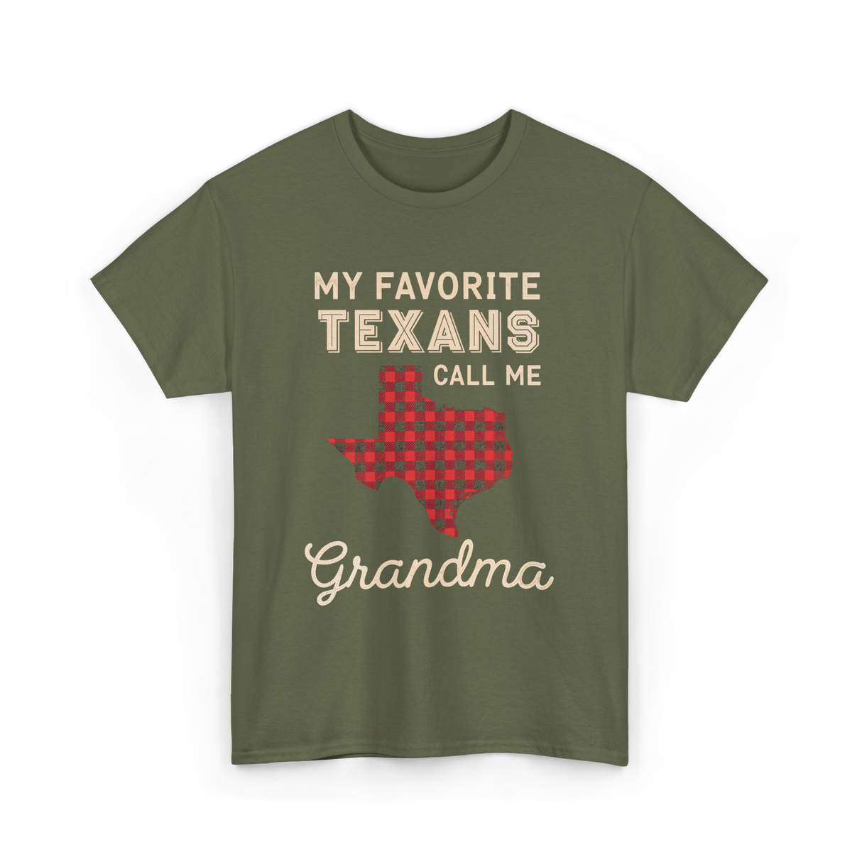 My Favorite Texans Grandma Gift T-Shirt - Military Green