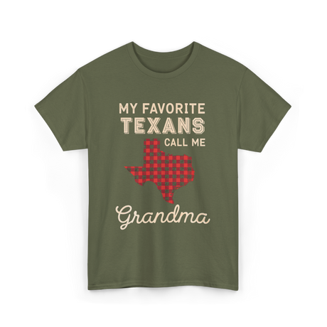 My Favorite Texans Grandma Gift T-Shirt - Military Green