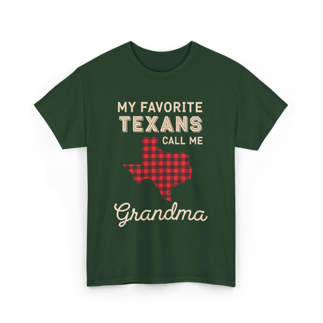 My Favorite Texans Grandma Gift T-Shirt - Forest Green