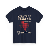 My Favorite Texans Grandma Gift T-Shirt - Navy