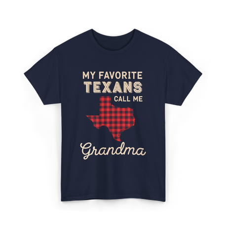 My Favorite Texans Grandma Gift T-Shirt - Navy