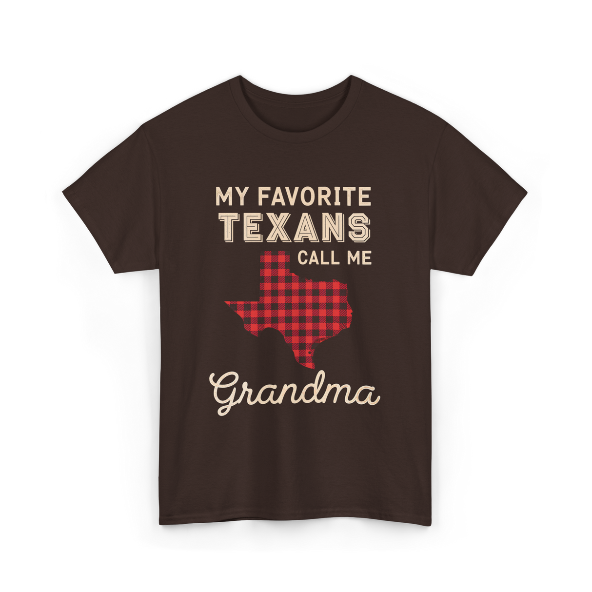 My Favorite Texans Grandma Gift T-Shirt - Dark Chocolate