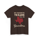 My Favorite Texans Grandma Gift T-Shirt - Dark Chocolate