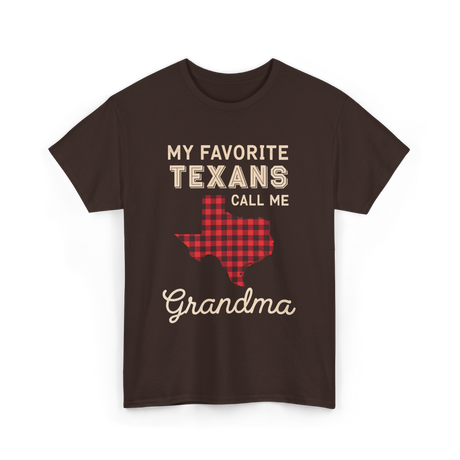 My Favorite Texans Grandma Gift T-Shirt - Dark Chocolate