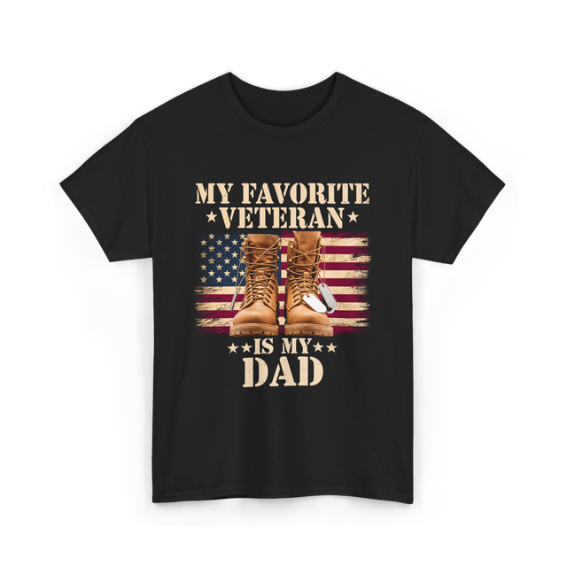 My Favorite Veteran Dad T-Shirt - Black