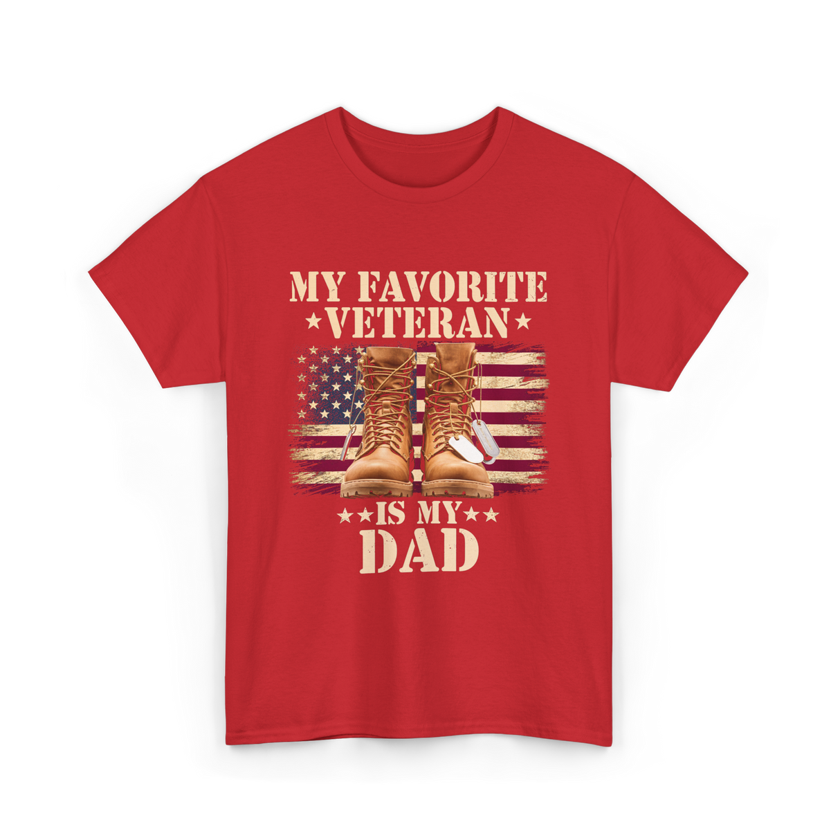 My Favorite Veteran Dad T-Shirt - Red