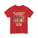 My Favorite Veteran Dad T-Shirt - Red