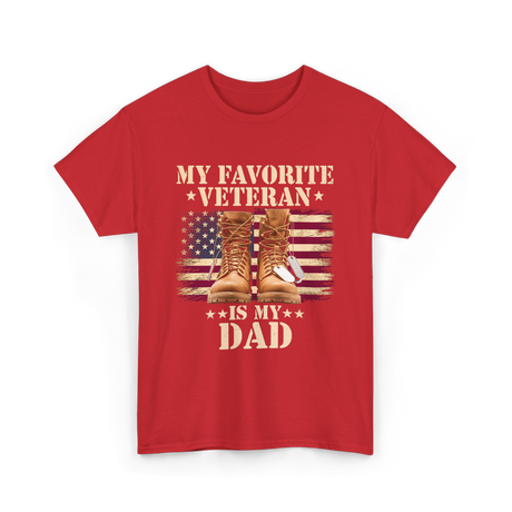 My Favorite Veteran Dad T-Shirt - Red