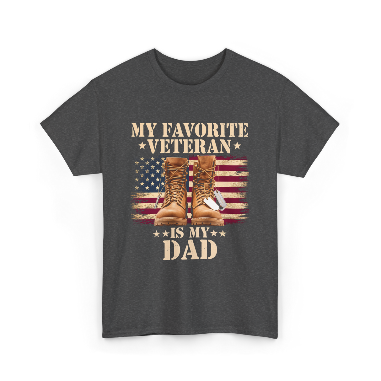 My Favorite Veteran Dad T-Shirt - Dark Heather