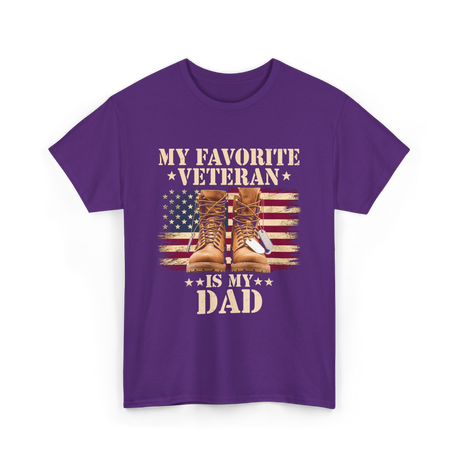 My Favorite Veteran Dad T-Shirt - Purple