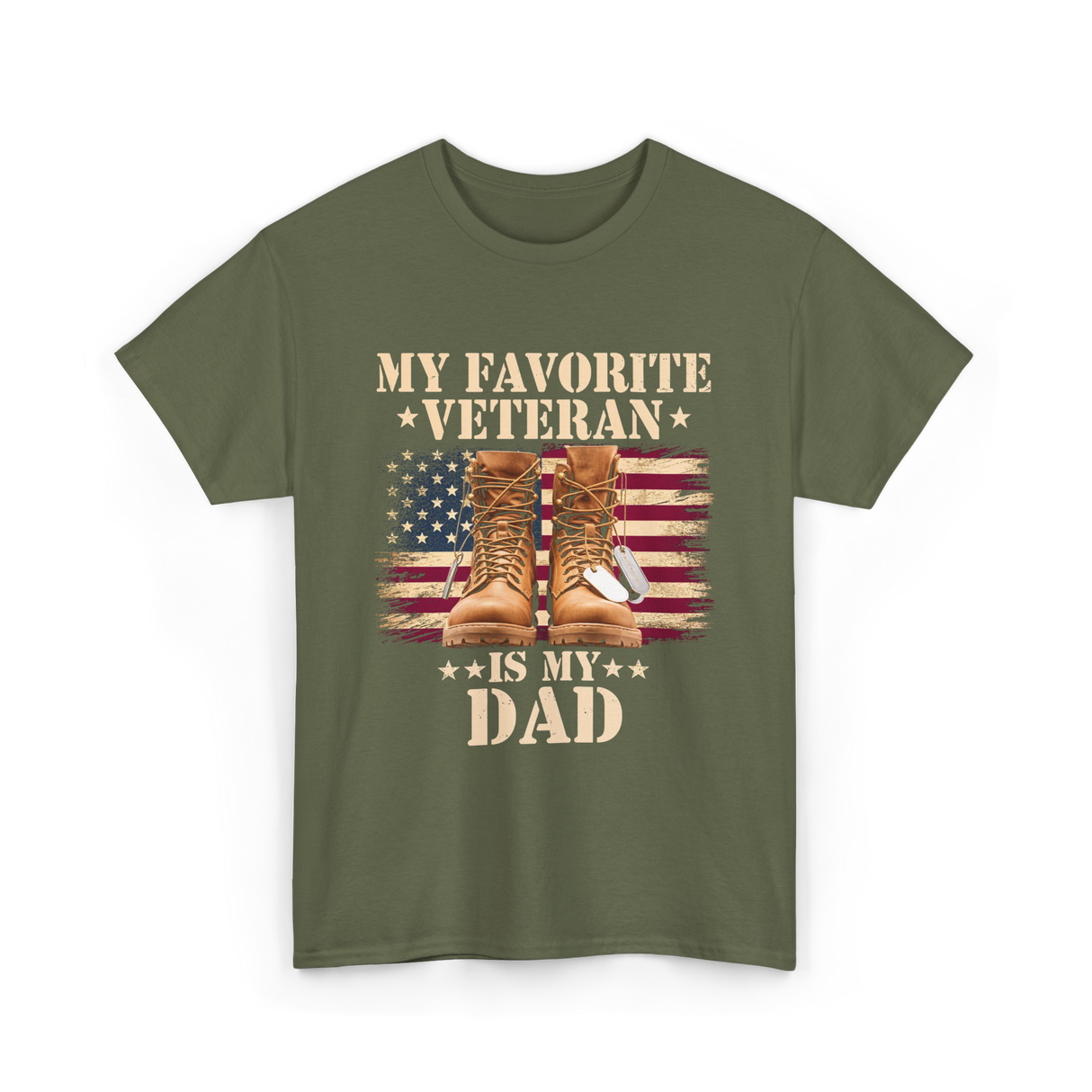 My Favorite Veteran Dad T-Shirt - Military Green