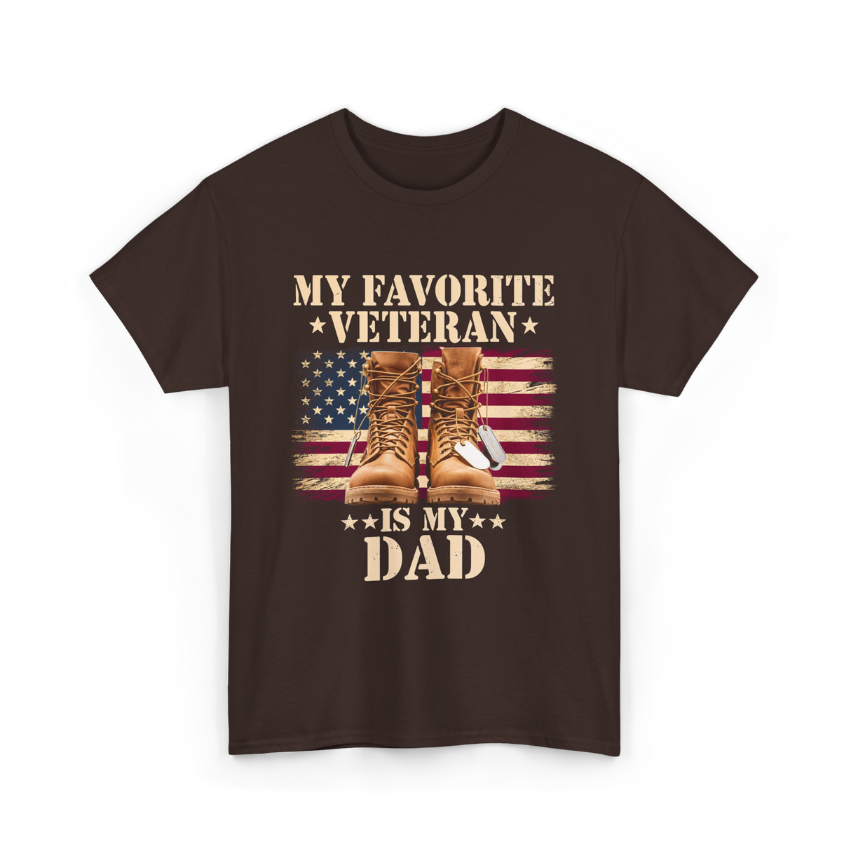 My Favorite Veteran Dad T-Shirt - Dark Chocolate