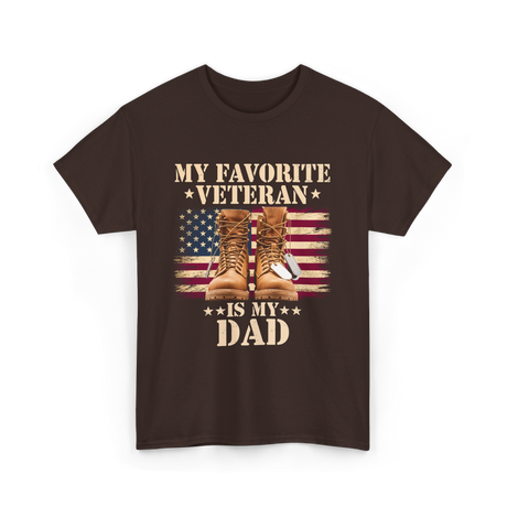 My Favorite Veteran Dad T-Shirt - Dark Chocolate