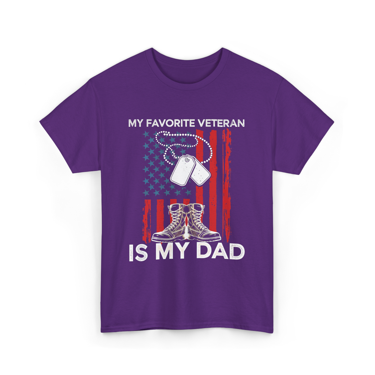 My Favorite Veteran Is My Dad T-Shirt - Purple