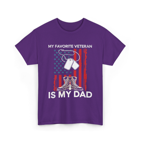 My Favorite Veteran Is My Dad T-Shirt - Purple