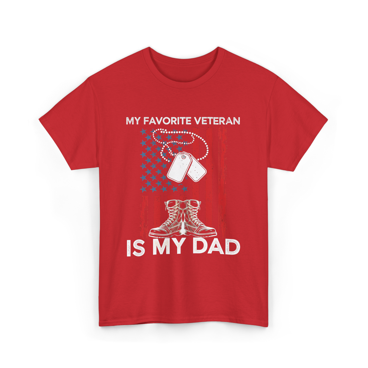 My Favorite Veteran Is My Dad T-Shirt - Red