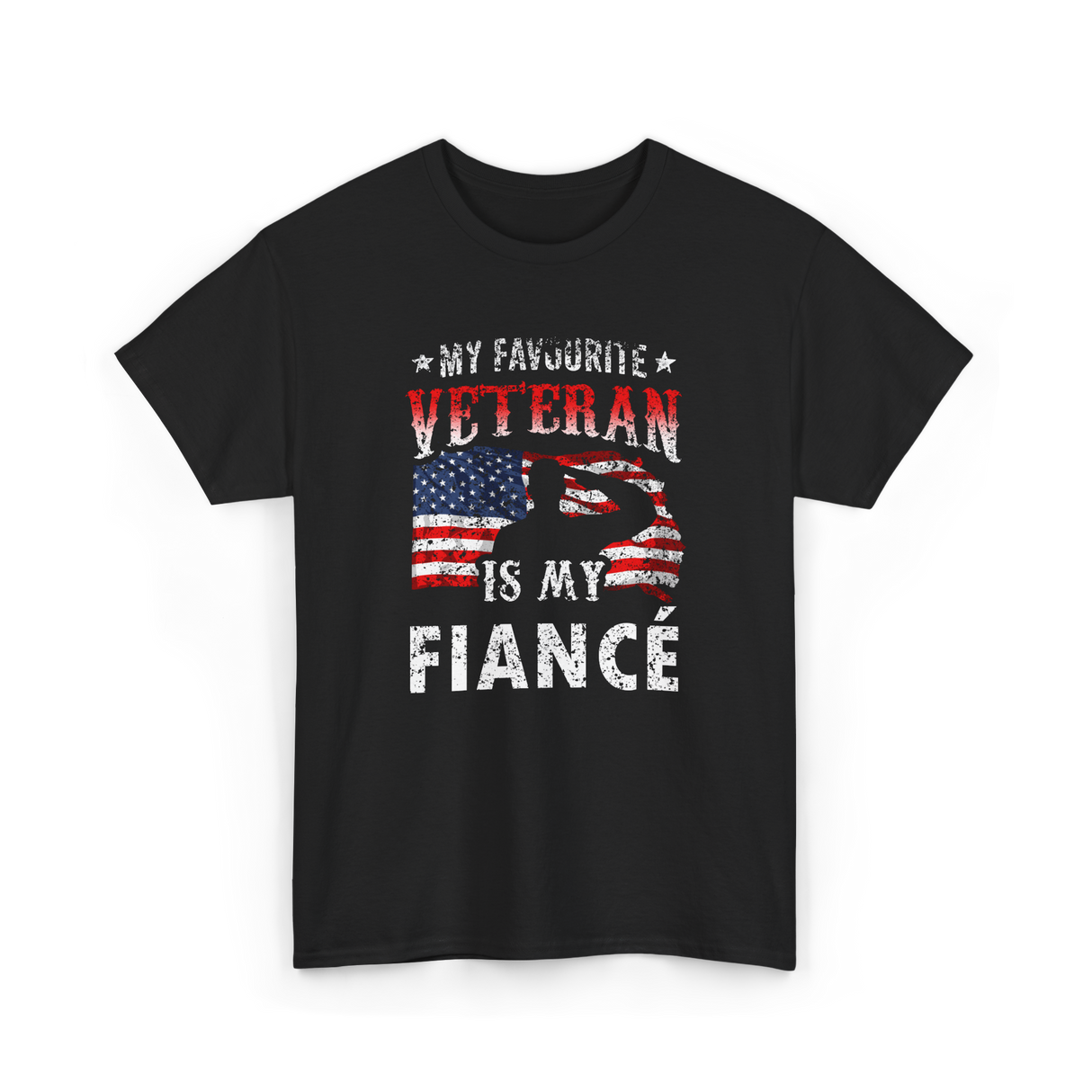 My Favourite Veteran Is My Fiancé Veteran T-Shirt - Black