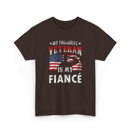 My Favourite Veteran Is My Fiancé Veteran T-Shirt - Dark Chocolate