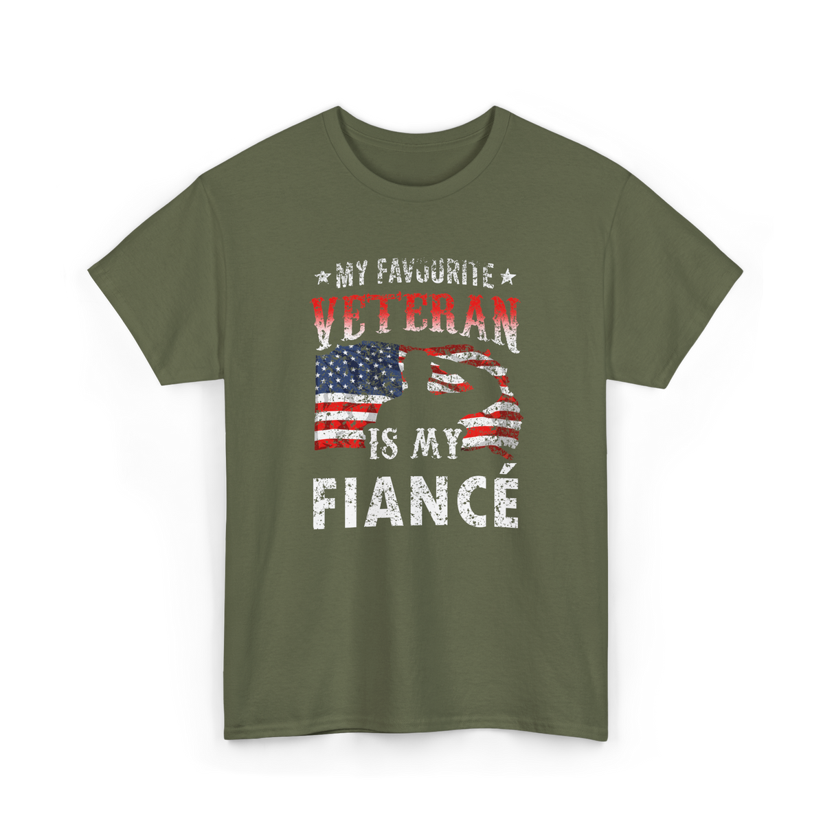 My Favourite Veteran Is My Fiancé Veteran T-Shirt - Military Green