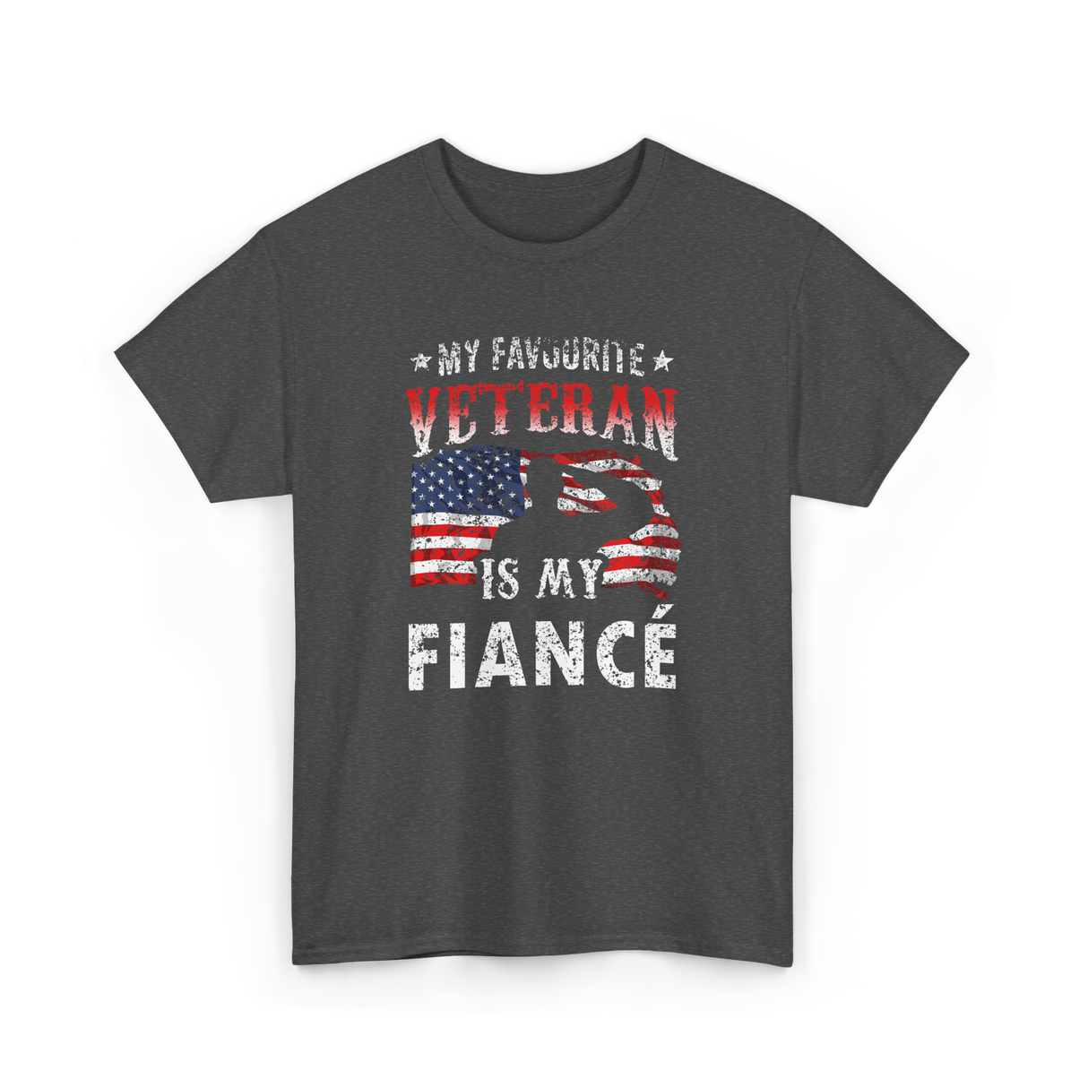 My Favourite Veteran Is My Fiancé Veteran T-Shirt - Dark Heather