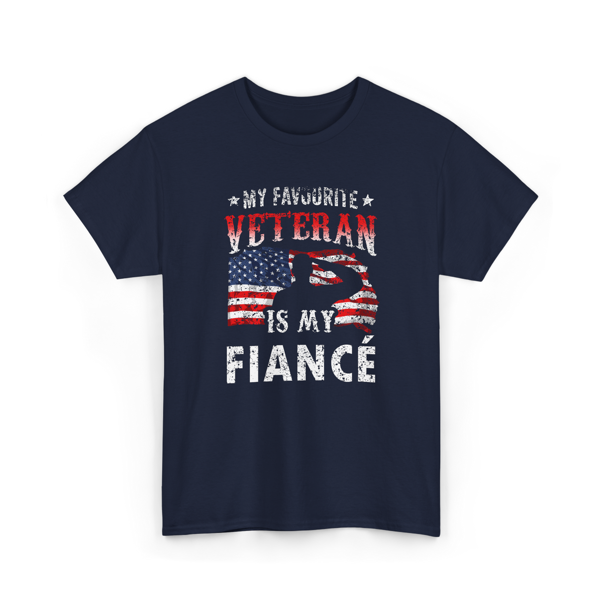 My Favourite Veteran Is My Fiancé Veteran T-Shirt - Navy