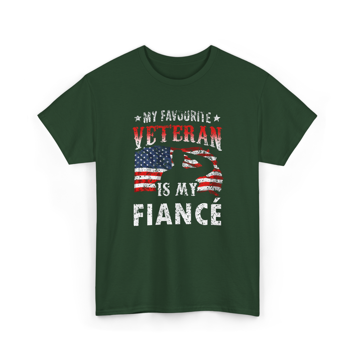 My Favourite Veteran Is My Fiancé Veteran T-Shirt - Forest Green