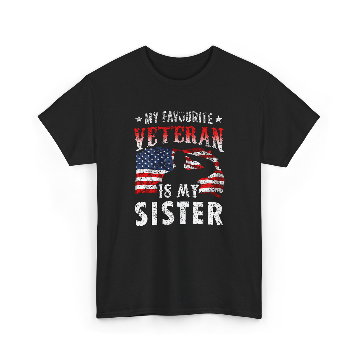 My Favourite Veteran Sister Veterans T-Shirt - Black