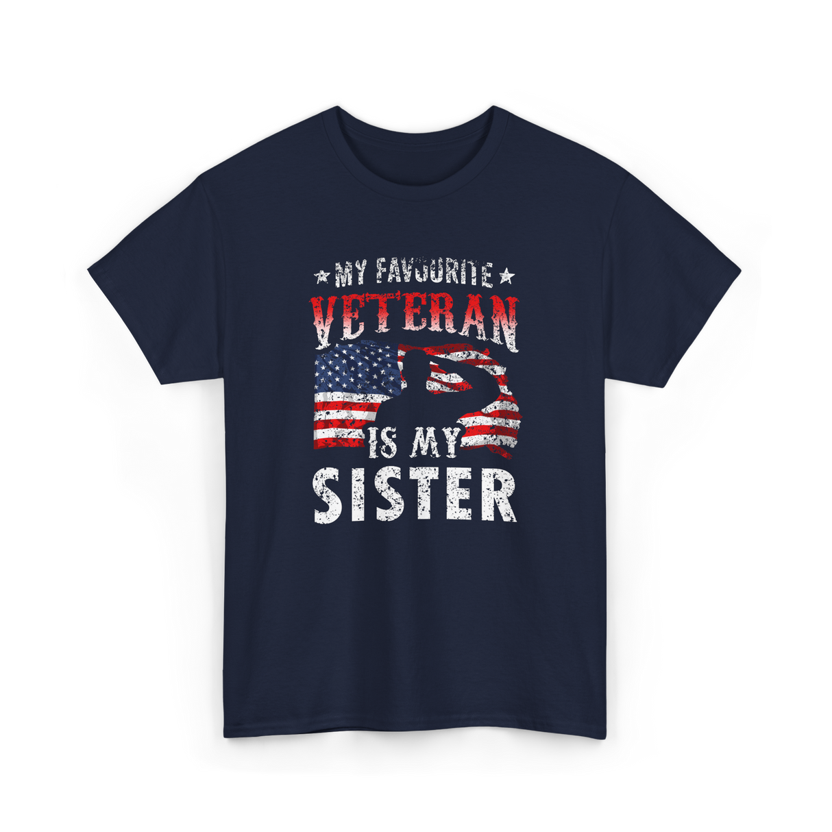 My Favourite Veteran Sister Veterans T-Shirt - Navy