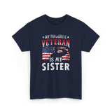 My Favourite Veteran Sister Veterans T-Shirt - Navy