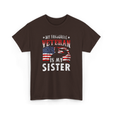 My Favourite Veteran Sister Veterans T-Shirt - Dark Chocolate