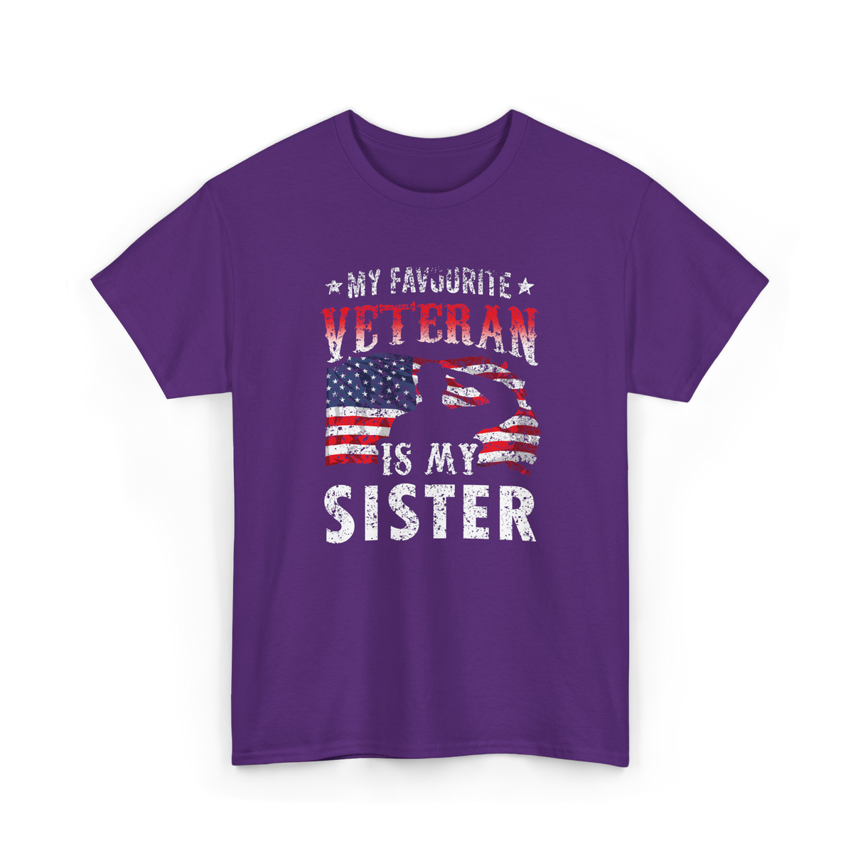 My Favourite Veteran Sister Veterans T-Shirt - Purple