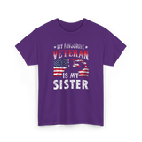 My Favourite Veteran Sister Veterans T-Shirt - Purple