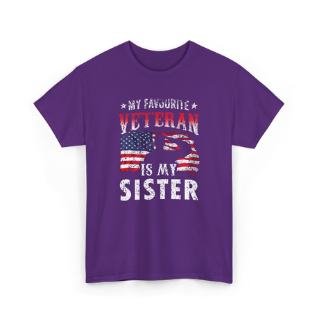 My Favourite Veteran Sister Veterans T-Shirt - Purple