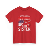 My Favourite Veteran Sister Veterans T-Shirt - Red