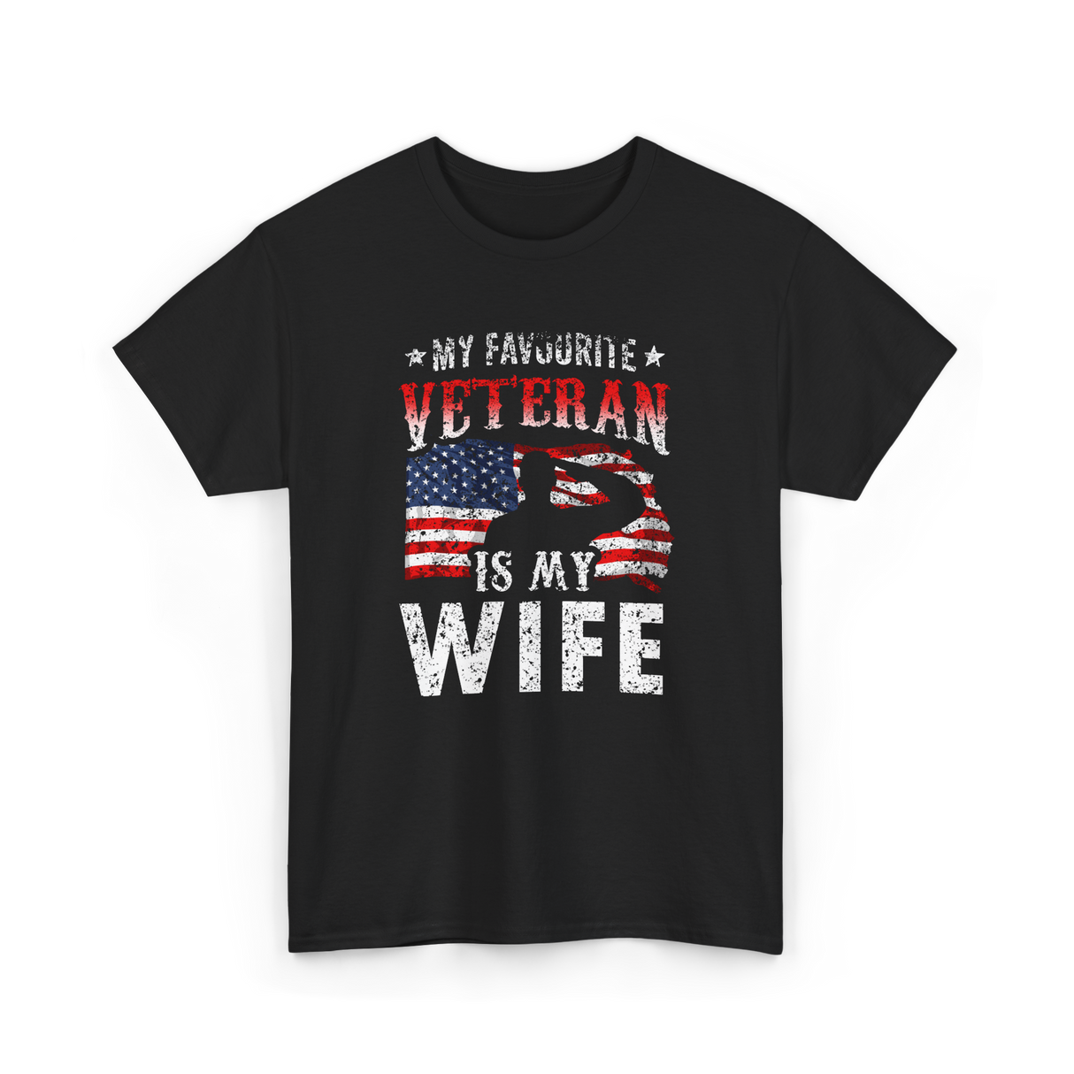 My Favourite Veteran Wife Veterans T-Shirt - Black