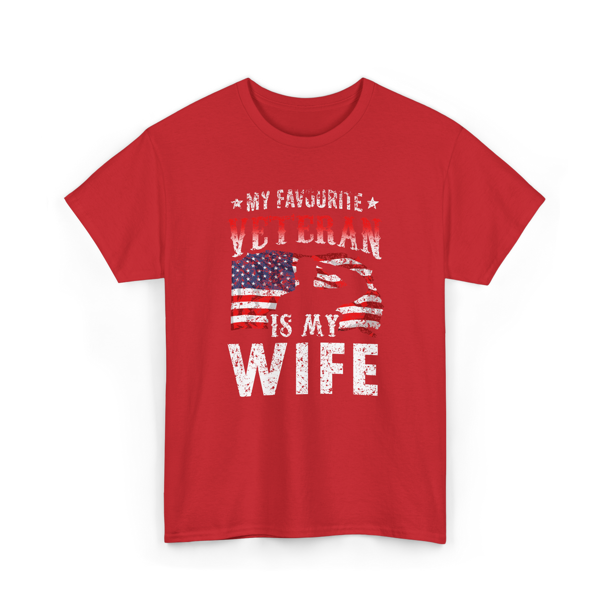 My Favourite Veteran Wife Veterans T-Shirt - Red