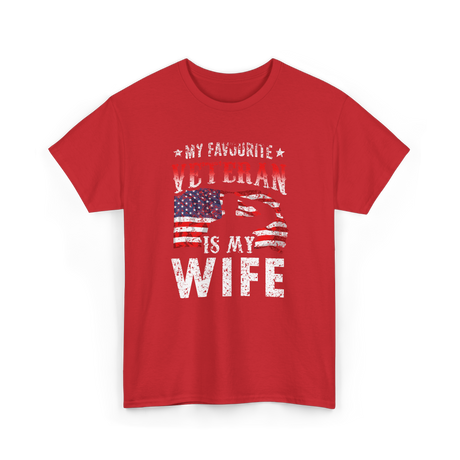 My Favourite Veteran Wife Veterans T-Shirt - Red